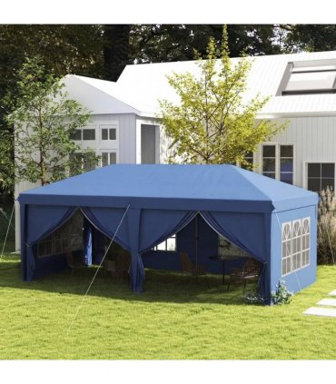 Outsunny 3x6m Pop-Up Gazebo, with Curtain Walls and Windows, Blue