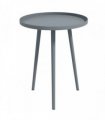 Outsunny Round Garden Coffee Table, Outdoor Side Table with Rounded Steel Edge, Ø40 x 50H cm, Grey