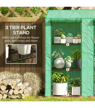 Outsunny 46 x 143cm Six-Shelf Greenhouse