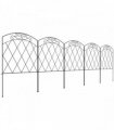 Outsunny 3m Decorative Metal Garden Fence - Diamond and Swirl Pattern
