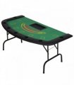 HOMCOM Poker Table, 7-Player Folding Blackjack Table with Chip Tray, Cup Holders, Padded Rails, 182 x 91 x 75 cm, Green