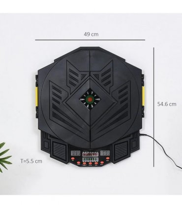 HOMCOM Dart Board Set, Electronic Dartboard with LED Digital Score Display, Soft Tip Darts, 27 Games, Speaker Sound