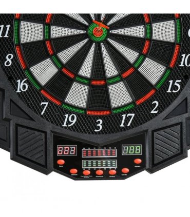 HOMCOM Dart Board Set, Electronic Dartboard with LED Digital Score Display, Soft Tip Darts, 27 Games, Speaker Sound