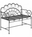 Outsunny Metal Garden Bench Loveseat with Slatted Seat, Black