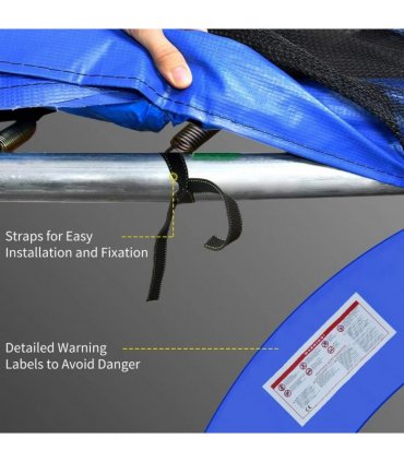 HOMCOM 12FT Trampoline Spring Cover, Plastic Trampoline Pad Replacement Safety Guard, Multicoloured