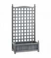 Outsunny Garden Planters with Trellis for Climbing Vines, Wood Raised Beds for Garden, Flower Pot, Indoor Outdoor, Grey
