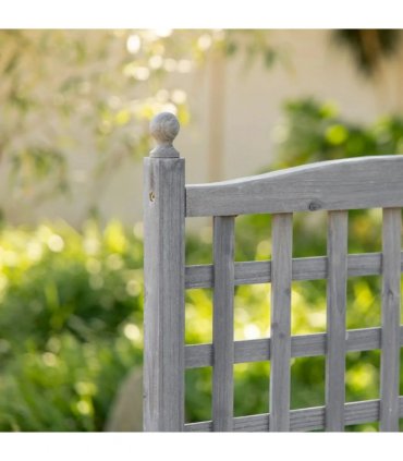 Outsunny Garden Planters with Trellis for Climbing Vines, Wood Raised Beds for Garden, Flower Pot, Indoor Outdoor, Grey