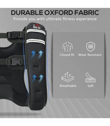 HOMCOM 8KG Weighted Vest, Running Weight Vest with Adjustable Strap, Convenient Pocket and Reflective Strips for Men and Women