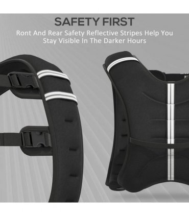 HOMCOM 8KG Weighted Vest, Running Weight Vest with Adjustable Strap, Convenient Pocket and Reflective Strips for Men and Women