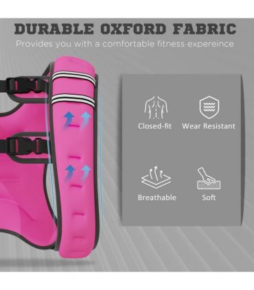 HOMCOM 8KG Weighted Vest, Running Weight Vest with Adjustable Strap, Convenient Pocket and Reflective Strips for Men and Women