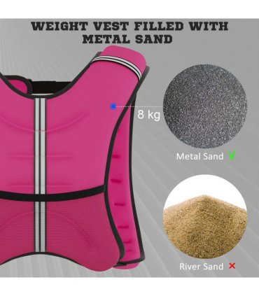 HOMCOM 8KG Weighted Vest, Running Weight Vest with Adjustable Strap, Convenient Pocket and Reflective Strips for Men and Women