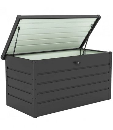 Outsunny 311L Galvanised Steel Garden Storage Box - Dark Grey