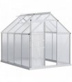 Outsunny 190 x 253 cm Walk-In Polycarbonate Greenhouse - Silver-Tone