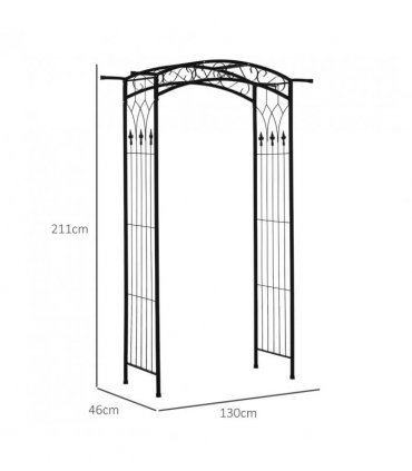 Outsunny 211cm Height Metal Garden Arch Arbor for Wedding Decor for Climbing Plants and Outdoor Decoration