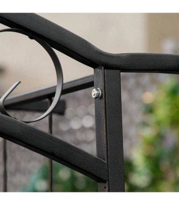 Outsunny 211cm Height Metal Garden Arch Arbor for Wedding Decor for Climbing Plants and Outdoor Decoration