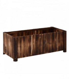 Outsunny Wooden Raised Garden Bed, 120 x 50 x 45cm Elevated Planter Box, Outdoor Flower Bed with Drainage Gaps, Easy Assembly