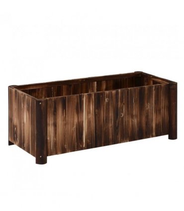 Outsunny Wooden Raised Garden Bed, 120 x 50 x 45cm Elevated Planter Box, Outdoor Flower Bed with Drainage Gaps, Easy Assembly