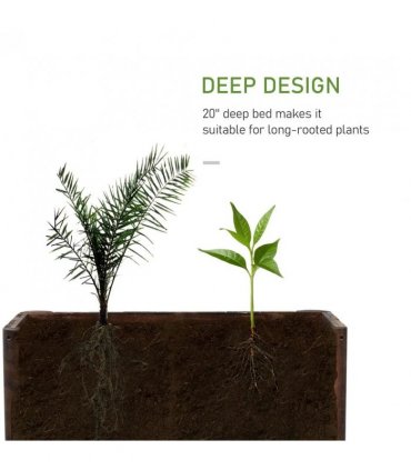 Outsunny Wooden Raised Garden Bed, 120 x 50 x 45cm Elevated Planter Box, Outdoor Flower Bed with Drainage Gaps, Easy Assembly