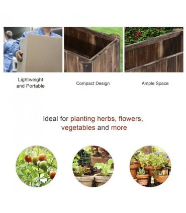 Outsunny Wooden Raised Garden Bed, 120 x 50 x 45cm Elevated Planter Box, Outdoor Flower Bed with Drainage Gaps, Easy Assembly