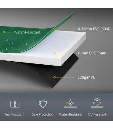 HOMCOM 12FT Trampoline Spring Cover, Plastic Trampoline Pad Replacement Safety Guard, Green