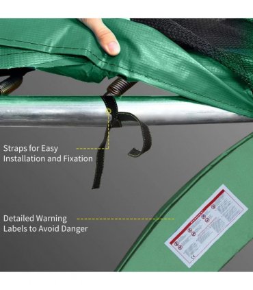 HOMCOM 12FT Trampoline Spring Cover, Plastic Trampoline Pad Replacement Safety Guard, Green