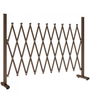 Outsunny Expanding Trellis Fence, Freestanding Movable Fence, Foldable Garden Screen Panel, 250 x 103.5 cm, Dark Brown
