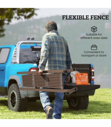 Outsunny Expanding Trellis Fence, Freestanding Movable Fence, Foldable Garden Screen Panel, 250 x 103.5 cm, Dark Brown