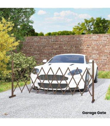 Outsunny Expanding Trellis Fence, Freestanding Movable Fence, Foldable Garden Screen Panel, 250 x 103.5 cm, Dark Brown