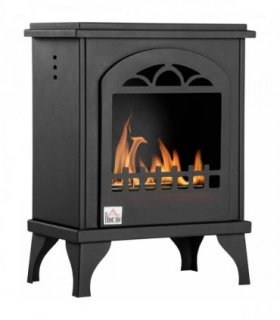 HOMCOM Free Standing Ethanol Fireplace, Bioethanol Heater Stove Fire with 0.9L Tank, 3 Hours Burning Time, Black