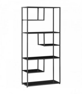 HOMCOM Industrial Accent Display Rack 7 Tier Bookcase, Display Rack for Living Room, Office, Bedroom, Black