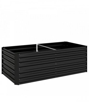 Outsunny Raised Beds for Garden, Galvanised Steel Outdoor Planters with Multi-reinforced Rods, 180 x 90 x 59 cm, Black