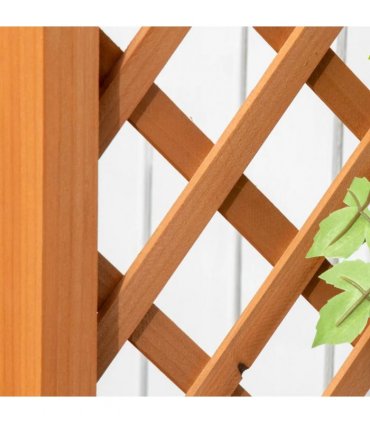 Outsunny Raised Garden Bed with Arch Trellis, Freestanding Garden Planter Box for Vine Climbing Plant Flower Herb, Brown