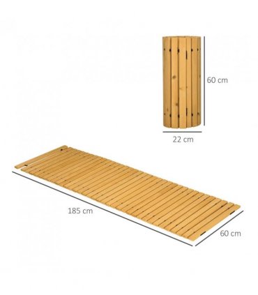 Outsunny Rollable Wooden Garden Pathway Weather-Resistant Walk Way for Wedding Party Pathways 185 x 60 cm