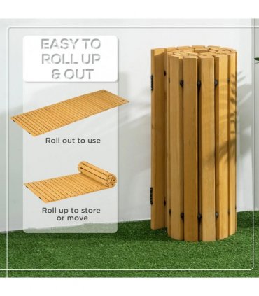 Outsunny Rollable Wooden Garden Pathway Weather-Resistant Walk Way for Wedding Party Pathways 185 x 60 cm