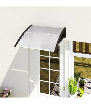 Outsunny Front Door Canopy, Outdoor Awning, Rain Shelter for Window, Porch and Front/Back Door, 103 x 96.5 cm, Clear