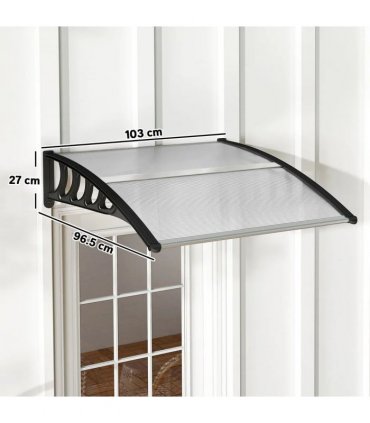 Outsunny Front Door Canopy, Outdoor Awning, Rain Shelter for Window, Porch and Front/Back Door, 103 x 96.5 cm, Clear