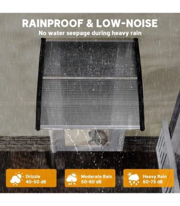 Outsunny Front Door Canopy, Outdoor Awning, Rain Shelter for Window, Porch and Front/Back Door, 103 x 96.5 cm, Clear