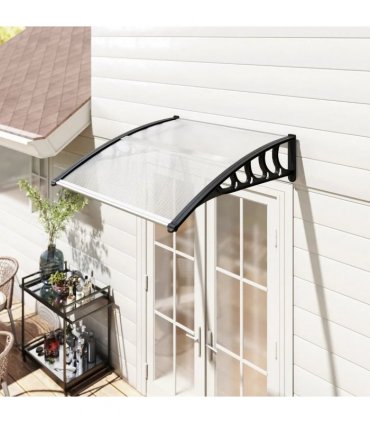 Outsunny Front Door Canopy, Outdoor Awning, Rain Shelter for Window, Porch and Front/Back Door, 103 x 96.5 cm, Clear
