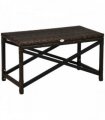 Outsunny Outdoor Coffee Table Side Table with X-Shape Frame for Patio, Balcony, Mixed Brown