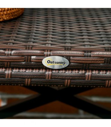 Outsunny Outdoor Coffee Table Side Table with X-Shape Frame for Patio, Balcony, Mixed Brown