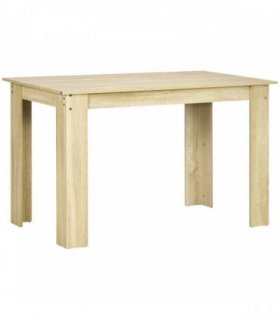 HOMCOM Dining Table for 4-6 People, Kitchen Table with Wood Effect for Dining Room, Oak