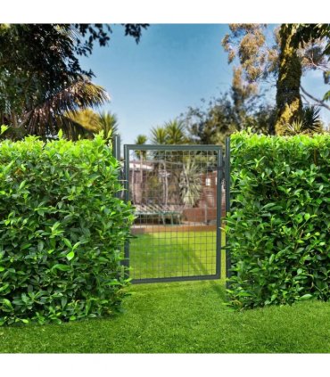 HOMCOM Green Steel Garden Gate with Lock and 3 Keys 97 x 150cm, Green