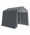 Outsunny 8 x 6.5 ft Outdoor Garden Storage Shed, Waterproof Bike Tent w/ Double Roll-up Zipper Door for Garden Tools, Dark Grey