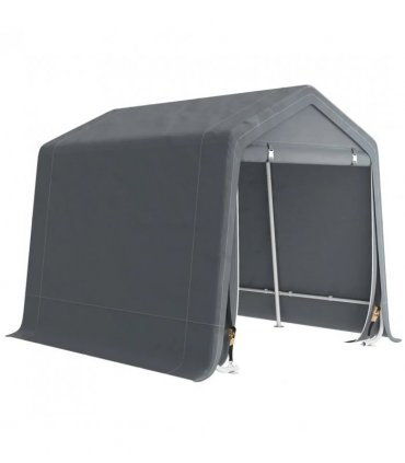 Outsunny 8 x 6.5 ft Outdoor Garden Storage Shed, Waterproof Bike Tent w/ Double Roll-up Zipper Door for Garden Tools, Dark Grey