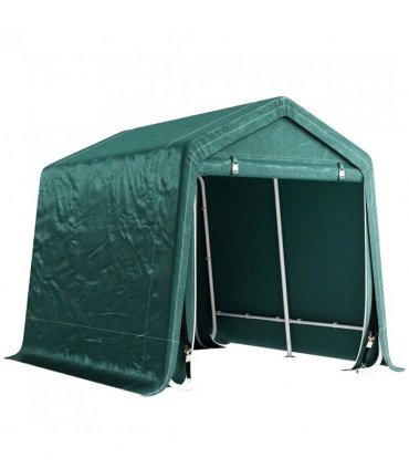 Outsunny 8 x 6.5 ft Outdoor Garden Storage Shed, Waterproof Bike Tent with Double Roll-up Zipper Door for Garden Tools, Green