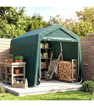 Outsunny 8 x 6.5 ft Outdoor Garden Storage Shed, Waterproof Bike Tent with Double Roll-up Zipper Door for Garden Tools, Green