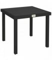 Outsunny 78 cm Garden Dining Table for 4 People, Square Outdoor Coffee End Side Table with Aluminium Legs, Black