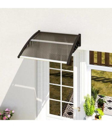 Outsunny Front Door Canopy, Outdoor Awning, Rain Shelter for Window, Porch and Front/Back Door, 103 x 96.5 cm, Brown