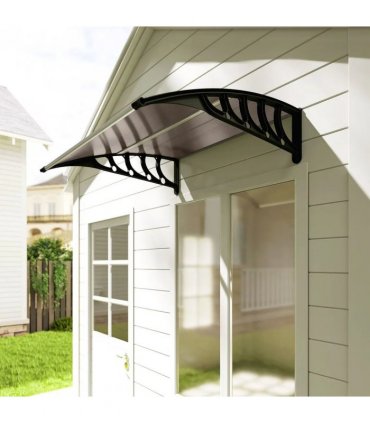 Outsunny Front Door Canopy, Outdoor Awning, Rain Shelter for Window, Porch and Front/Back Door, 103 x 96.5 cm, Brown