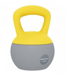 SPORTNOW 12KG Soft Kettlebell, Kettlebell with Non-Slip Handle for Home Gym, Weight Lifting, Strength Training, Yellow/Grey